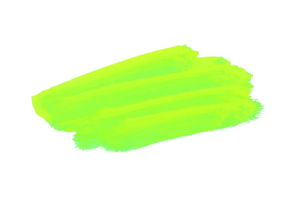 Grüner Pinselstrich Isoliert Auf Weißem Hintergrund — Stockfoto