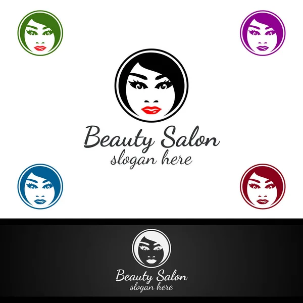 Salon Fashion Logo Beauty Hairstylist Cosmetics Boutique Design — 스톡 사진
