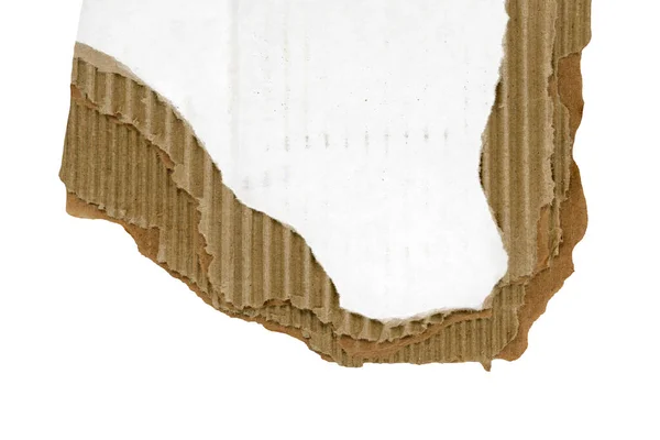 Textura Papelão Ondulado Branco Marrom Com Camadas Visíveis Úteis Como — Fotografia de Stock