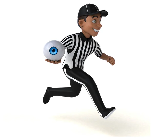 Fun Cartoon Referee Isolated White — Stock Photo, Image