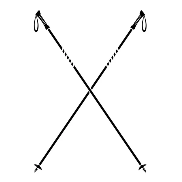 Nordic Walking Stick Icona Isolata Sfondo Bianco — Foto Stock