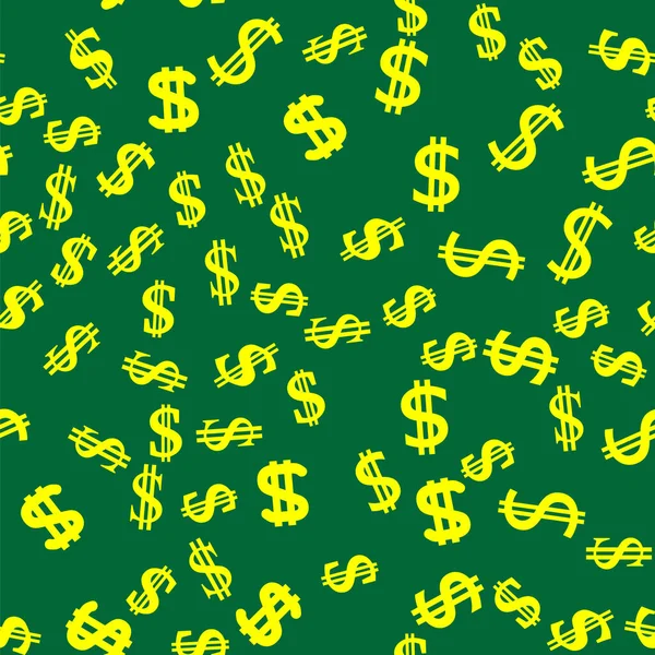 Dolar Simgesi Kusursuz Desen Yeşil Arkaplanda Zole Edildi — Stok fotoğraf