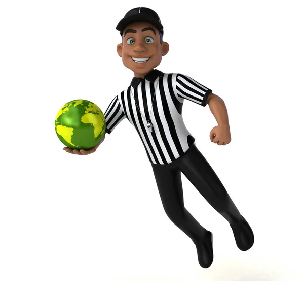 Illustrazione Cartone Animato Asiatico Arbitro — Foto Stock