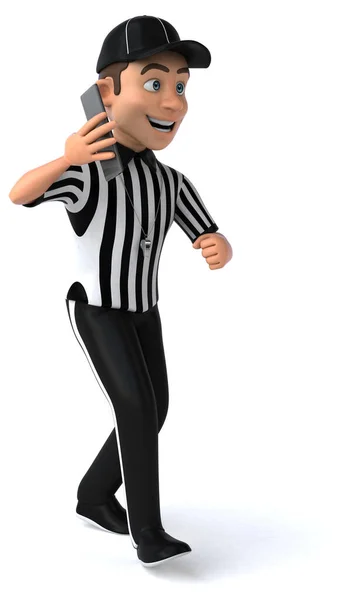 Fun Illustration American Referee Smartphone — Stock Photo, Image