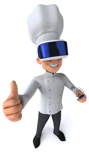 Ilustração Divertida Chef Com Capacete — Fotografia de Stock