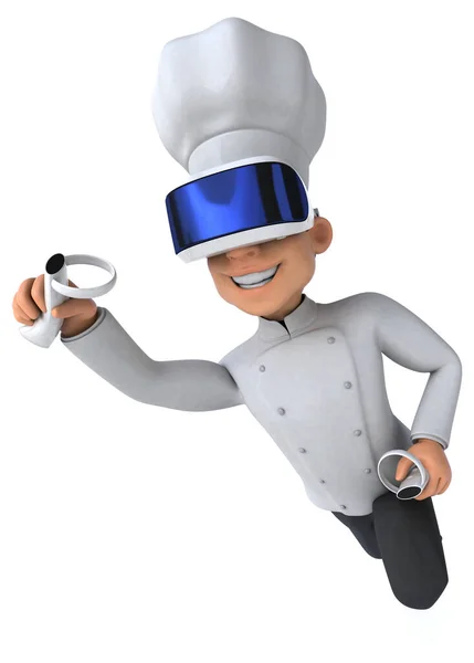 Leuke Illustratie Van Een Chef Met Een Helm — Stockfoto