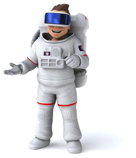 Lustige Illustration Eines Astronauten Mit Helm — Stockfoto