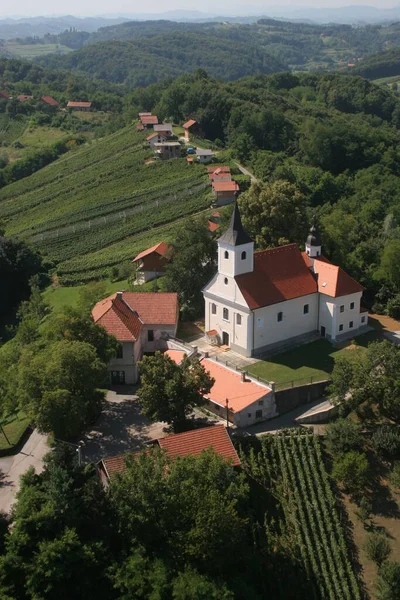 Igreja Paroquial Santa Bárbara Bedekovcina Croácia — Fotografia de Stock