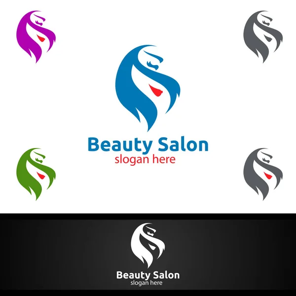 Salon Fashion Logo Beauty Hairstylist Cosmetics Boutique Design — 스톡 사진
