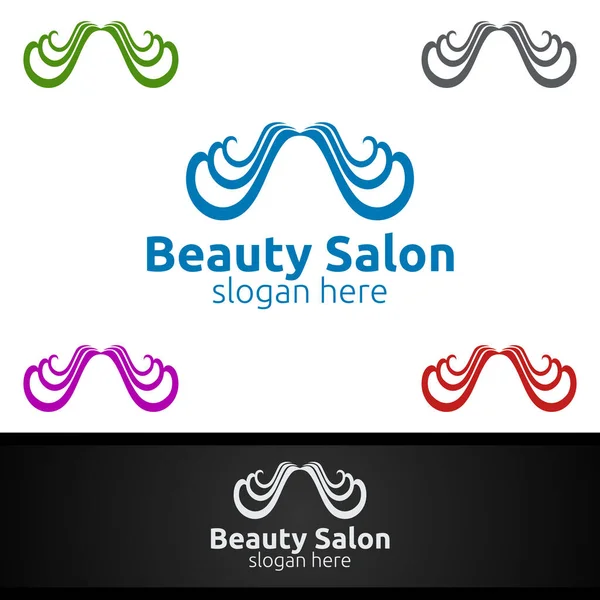 Logotipo Moda Salão Para Cabeleireiro Beleza Cosméticos Design Boutique — Fotografia de Stock