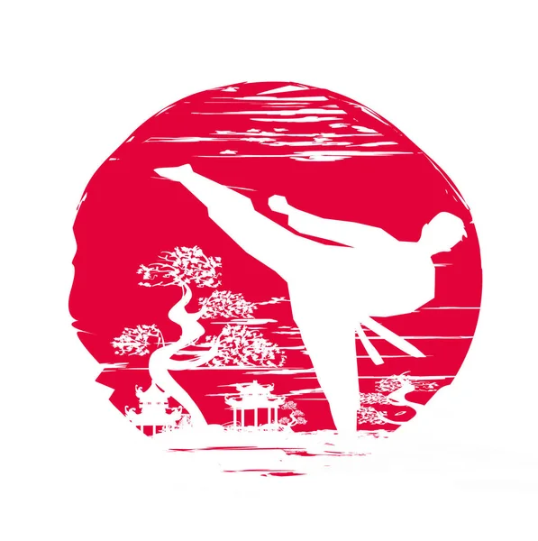 Ilustración Vectorial Dibujado Mano Artes Marciales Karate — Foto de Stock