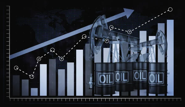 Ілюстрація Нафтогазової Планки Графом Чорному Тлі — стокове фото