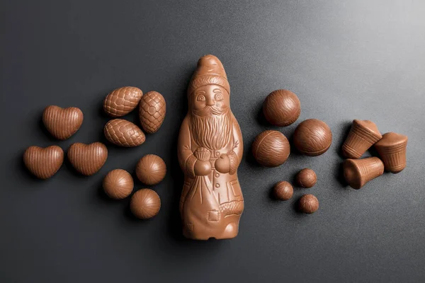 Läcker Festlig Jul Choklad Och Sötsaker För Semesterperioden — Stockfoto