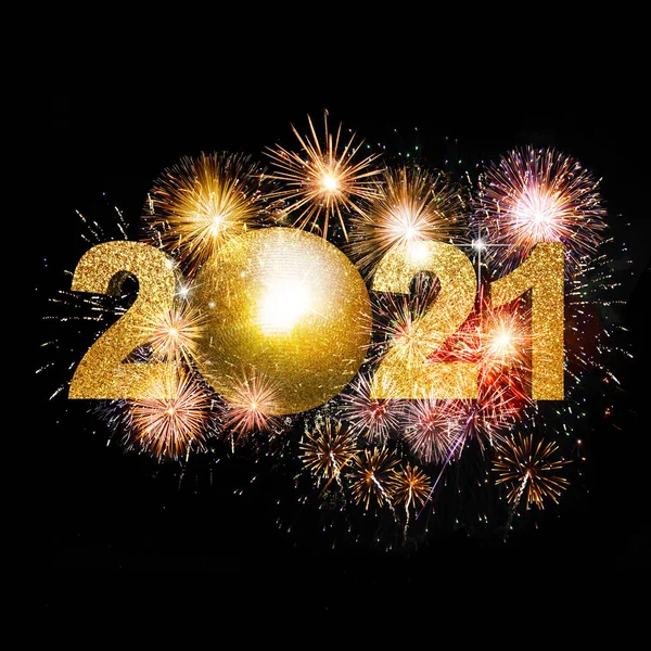 Nový Rok 2019 Pozadí Ohňostrojem — Stock fotografie