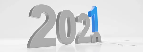 Nieuwjaar 2018 Concept Met Rendering Van 2019 — Stockfoto