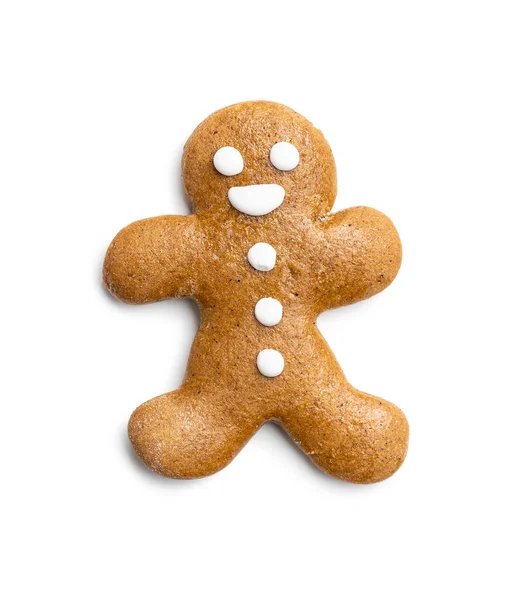 Xmas Pepparkaksmannen Isolerad Vit Bakgrund Isolerad Vit Bakgrund — Stockfoto