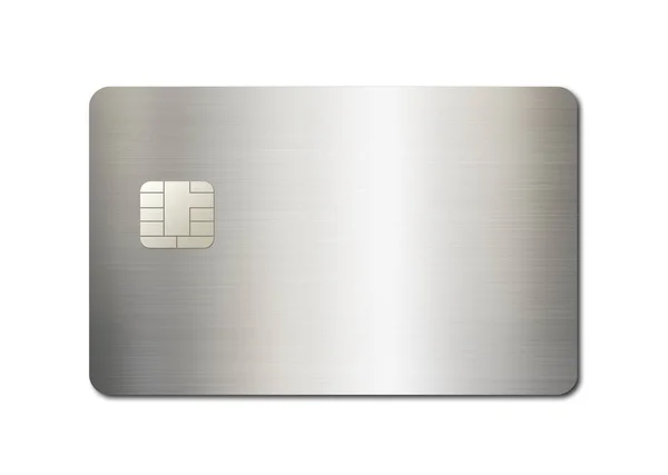 Zilveren Credit Card Template Geïsoleerd Een Witte Achtergrond Illustratie — Stockfoto