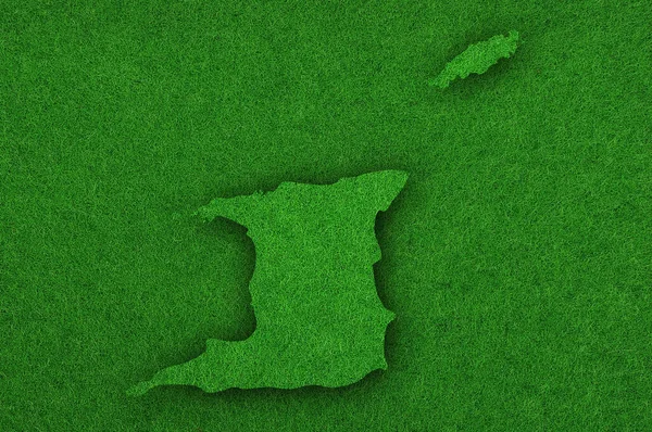 Mapa Trinidad Tobago Fieltro Verde — Foto de Stock