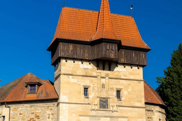 Gotische Zatec Poort Middeleeuwse Vestingwerken Louny Tsjechië — Stockfoto