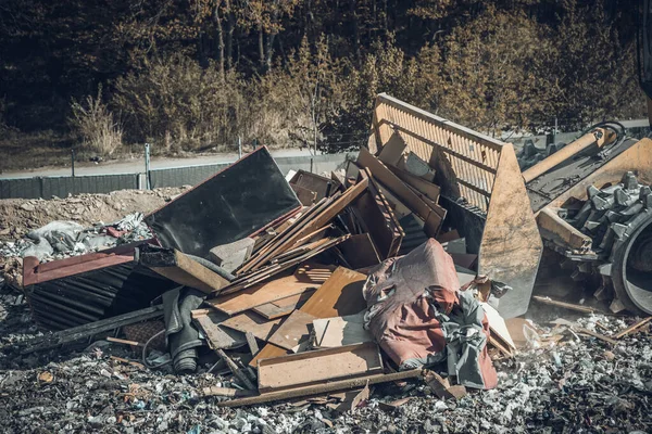 Vieux Camion Benne Métallique Rouillé Dans Ville — Photo