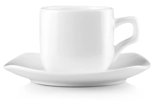 Tazza Caffè Bianco Isolato Sul Percorso Ritaglio Sfondo Bianco — Foto Stock