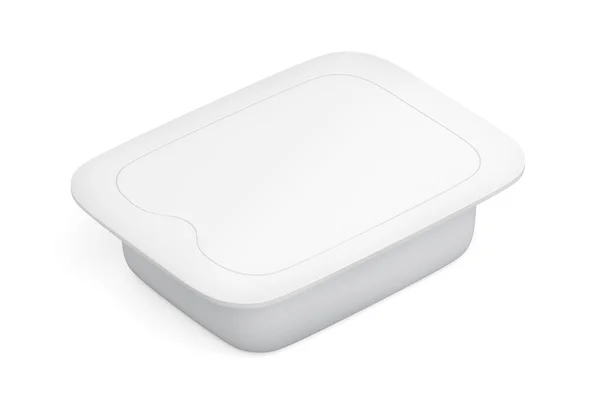 Arka Planda Izole Edilmiş Yiyecek Için Beyaz Plastik Kutu Illüstrasyon — Stok fotoğraf