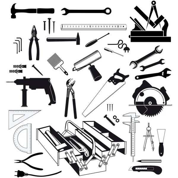 Conjunto Herramientas Para Reparación Construcción Ilustración Vectorial — Foto de Stock