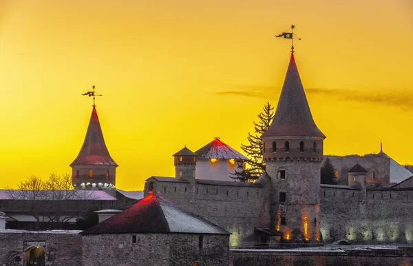 Kamianets Podilskyi Ucrânia 2020 Vista Panorâmica Fortaleza Kamianets Podilskyi Uma — Fotografia de Stock