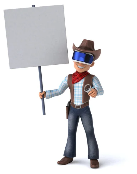 Fun Illustration Eines Cowboys Mit Einem Helm — Stockfoto