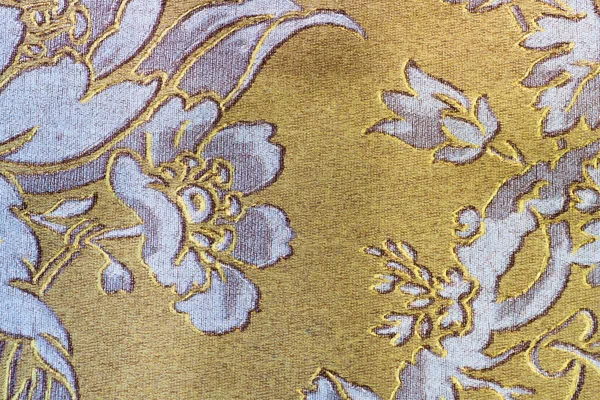 Sarı Arkaplanda Klasik Duvar Kağıdı Kusursuz Çiçek Deseni — Stok fotoğraf