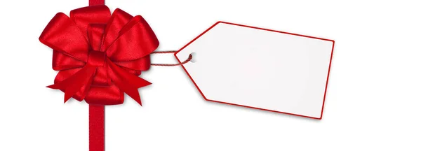 Red Gift Box Ribbon Bow Isolated White Background — Stock Photo, Image