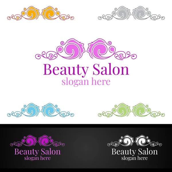 Logo Moda Salone Parrucchiere Bellezza Cosmetici Boutique Design — Foto Stock