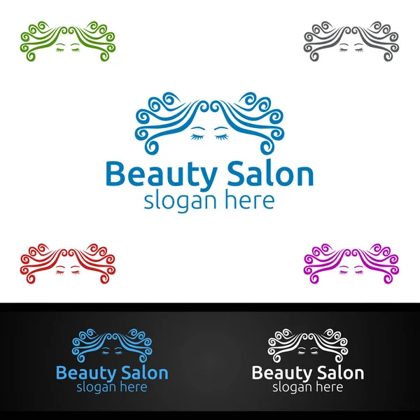 Зал Моди Logo Beauty Hairstylist Cosmetics Boutique Design — стокове фото