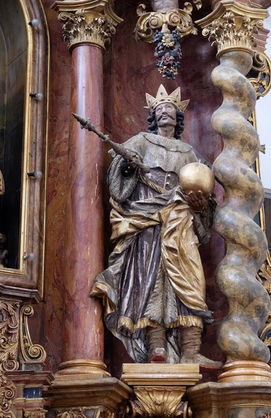 Święty Szczepan Węgier Ołtarz Główny Kościele Leonarda Noblac Kotari Chorwacja — Zdjęcie stockowe