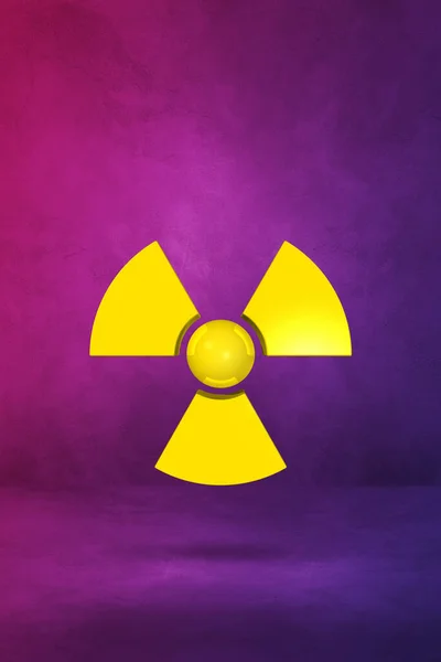 Radioaktywny Symbol Odizolowany Fioletowym Tle Studia Ilustracja — Zdjęcie stockowe