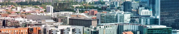 Utsikt Över Höga Byggnaderna Centrum Den Estniska Huvudstaden Flygfoto Över — Stockfoto