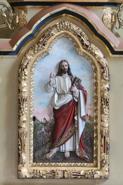 Jesús Relieve Puerta Del Tabernáculo Altar Mayor Iglesia San Mateo — Foto de Stock