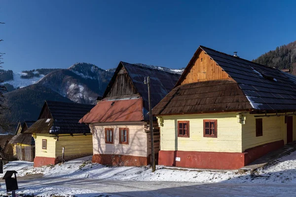 Vila Vlkolinec Sítio Unesco Nas Montanhas Velka Fatra Eslováquia — Fotografia de Stock