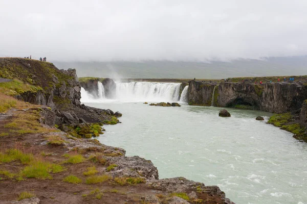 Godafoss Padá Letní Sezóně Pohled Island Islandská Krajina — Stock fotografie