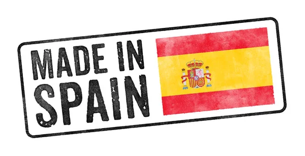 Σφραγίδα Λευκό Φόντο Made Spain — Φωτογραφία Αρχείου