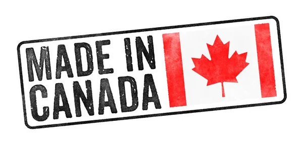 Timbro Sfondo Bianco Made Canada — Foto Stock