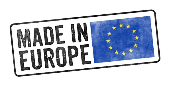 Stempel Een Witte Achtergrond Made Europe — Stockfoto