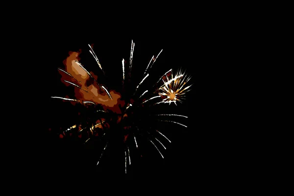 Fuochi Artificio Sfondo Nero — Foto Stock
