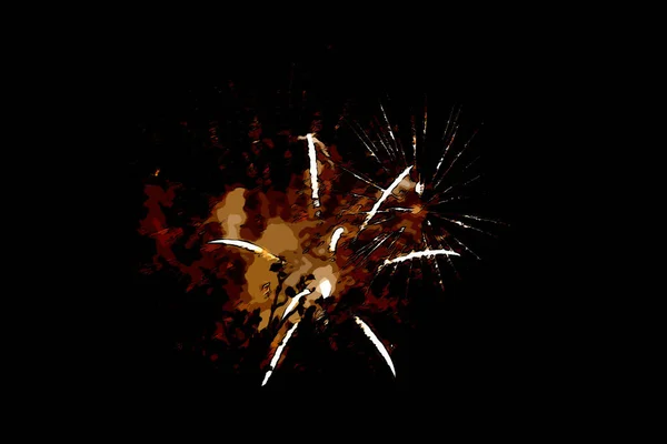Fireworks Black Background — Stock Photo, Image