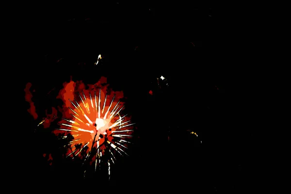 Fuegos Artificiales Sobre Fondo Negro —  Fotos de Stock