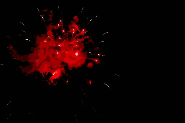 Esplosione Fuoco Rosso Sfondo Nero — Foto Stock