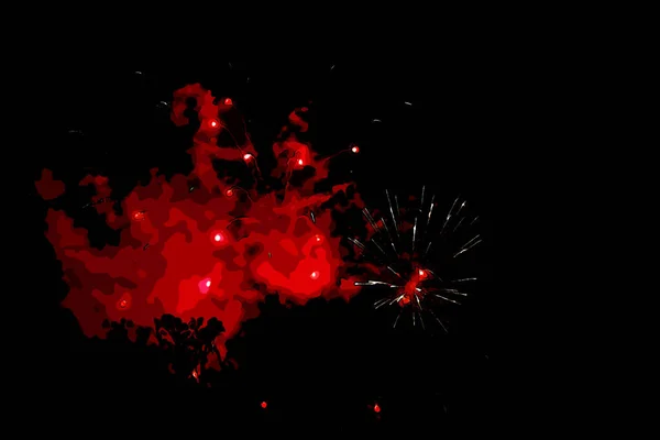 Esplosione Fuoco Rosso Sfondo Nero — Foto Stock