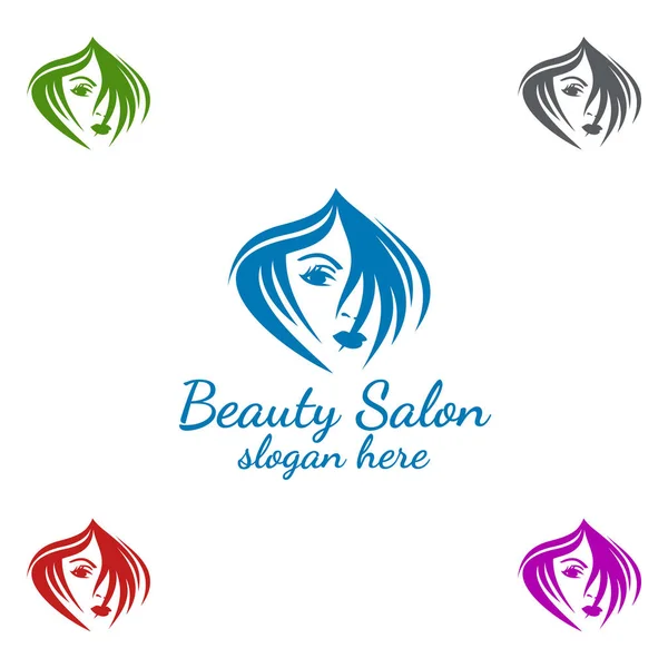 Salon Fashion Logo Beauty Hairstylist Cosmetics Boutique Design — 스톡 사진