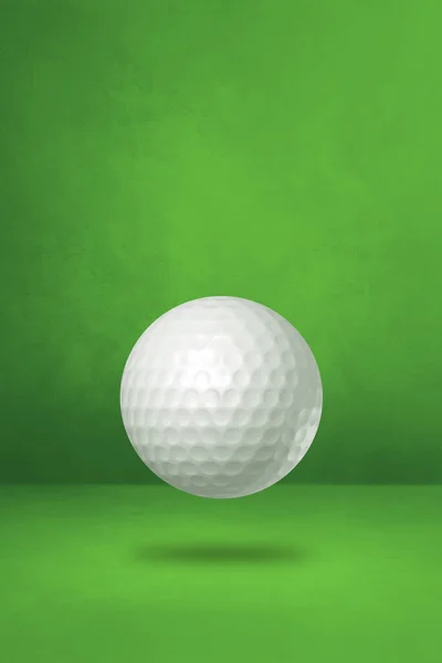 White Golf Ball Isolated Green Studio Background Illustration — Stock Photo, Image