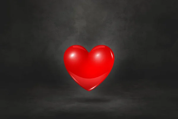 Corazón Rojo Aislado Sobre Fondo Estudio Negro Ilustración —  Fotos de Stock